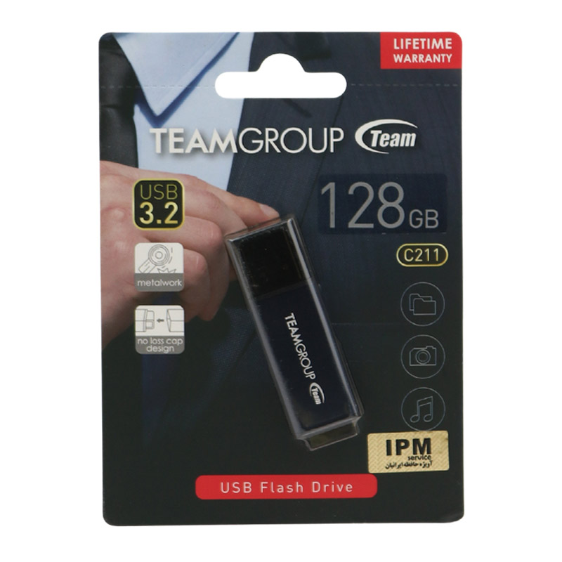 فلش مموری USB 3.2 تیم گروپ مدل C211 ظرفیت ۱۲۸ گیگابایت