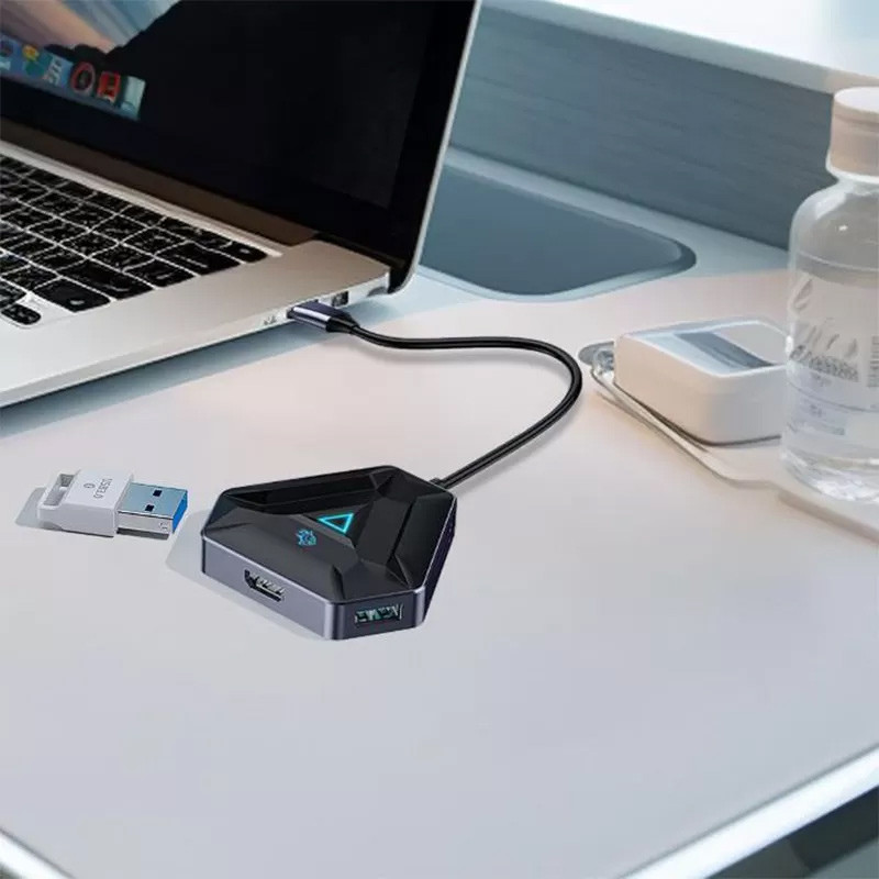 هاب و رم ریدر گیمینگ 6 پورت تایپ سی به USB 3.0/HDMI/TF/SD/Type-C پرودو مدل PDX529