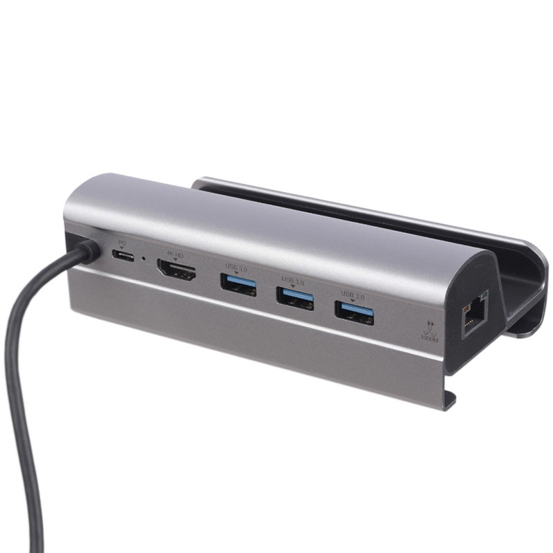 هاب 6 پورت تایپ سی به USB 3.0/HDMI/LAN/Type-C PD 60W آیفورتک مدل HC-86