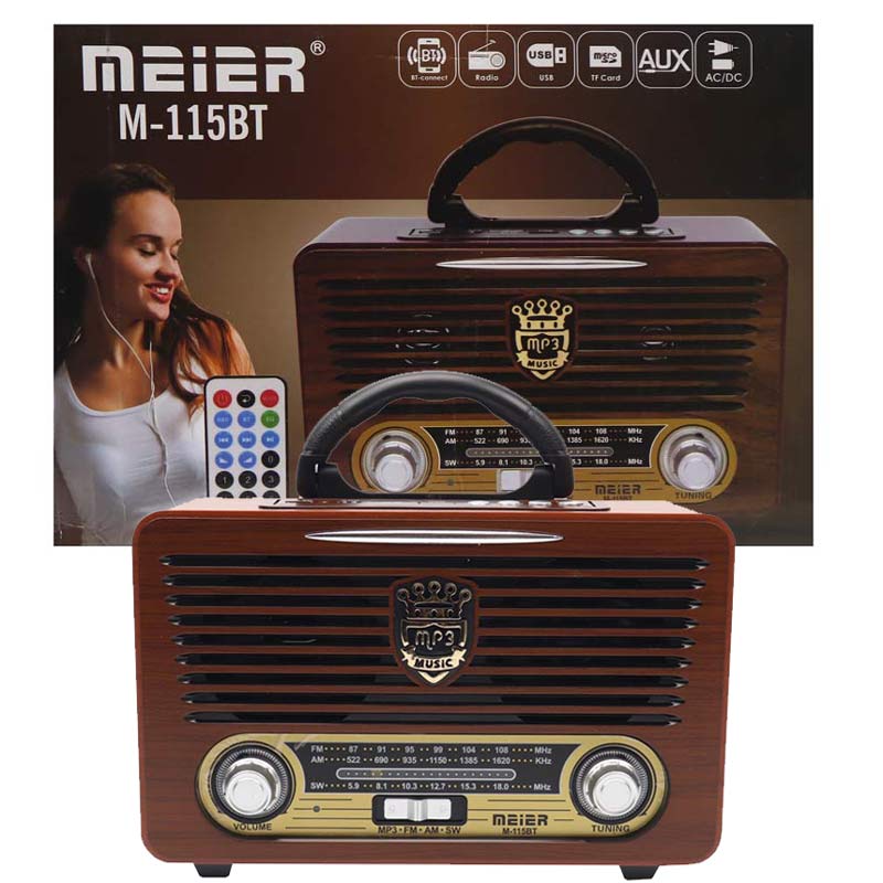 اسپیکر بلوتوث رادیویی رم و فلش خور Meier مدل M-115BT