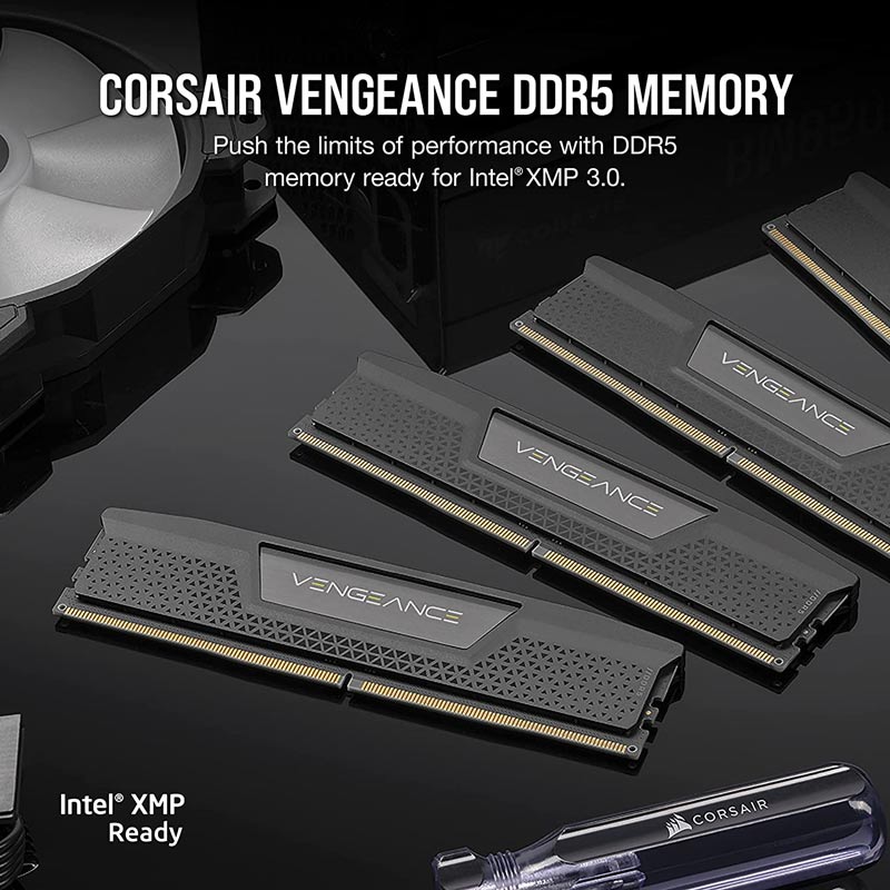 رم کامپیوتر DDR5 دو کاناله 5600 مگاهرتز CL40 کورسیر مدل Vengeance ظرفیت ۳۲ گیگابایت