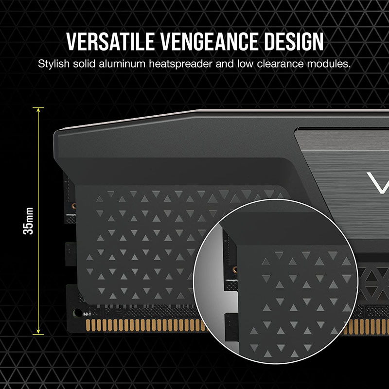 رم کامپیوتر DDR5 دو کاناله 5600 مگاهرتز CL40 کورسیر مدل Vengeance ظرفیت ۳۲ گیگابایت