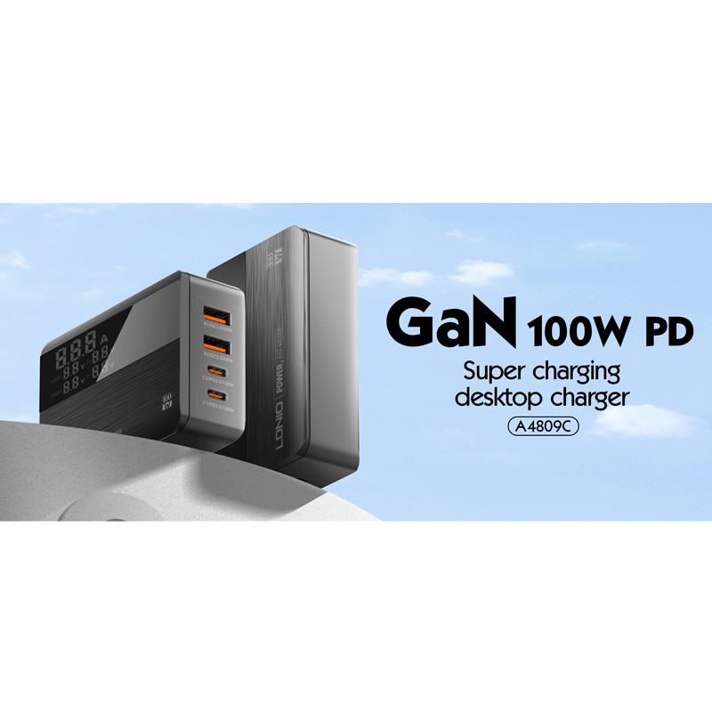 کلگی فست شارژ چهار پورت الدینیو مدل A4809C با توان خروجی 100 وات