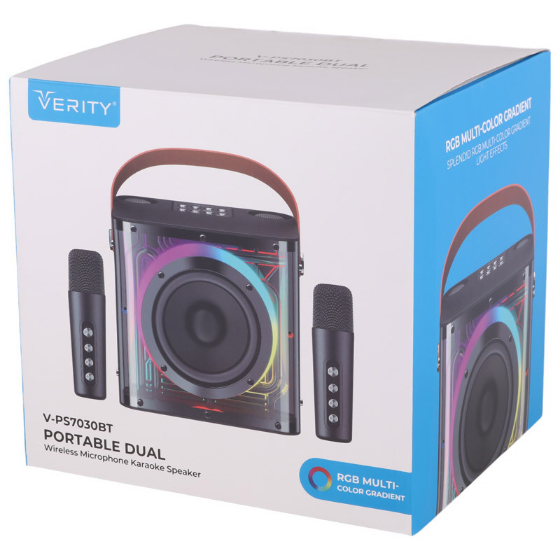 اسپیکر بی سیم قابل حمل وریتی مدل V-PS7030BT همراه با دو عدد میکروفون