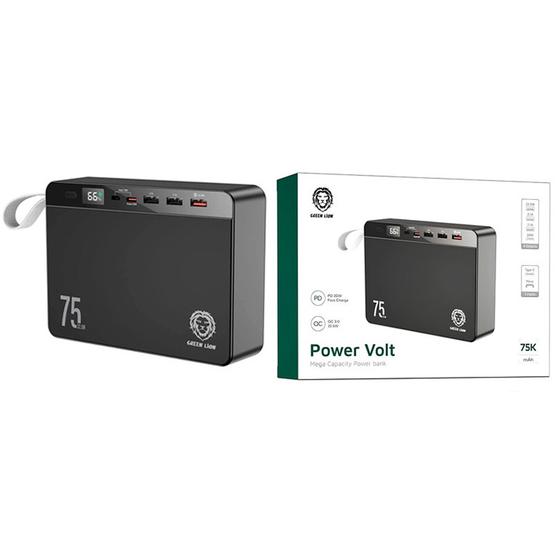 پاور بانک فست شارژ گرین لاین مدل Power Volt با ظرفیت 75000 میلی آمپر ساعت