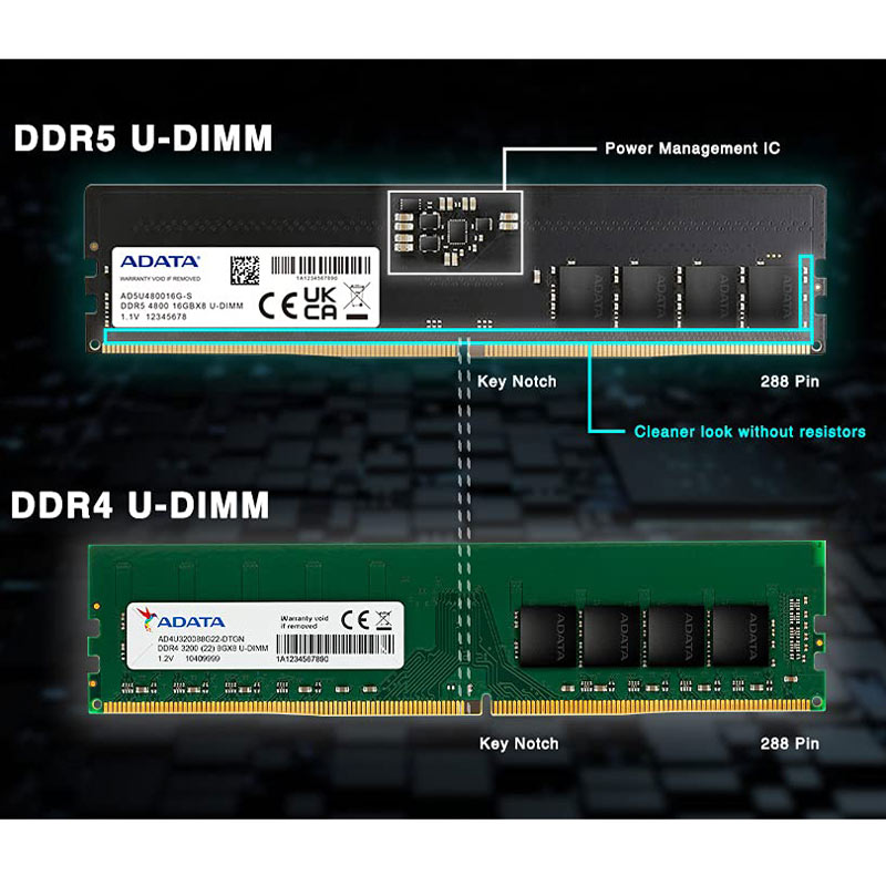 رم کامپیوتر DDR5 تک کاناله ای دیتا Premier پارت نامبر AD5U480016G-S با ظرفیت ۱۶ گیگابایت