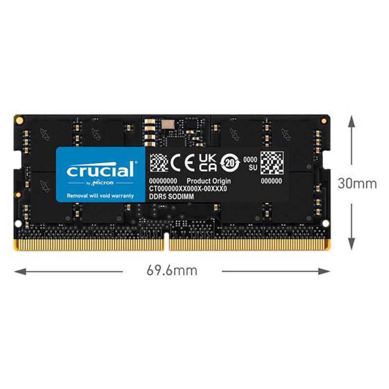 رم لپ تاپ DDR5 تک کاناله 4800 مگاهرتز CL40 کروشیال با ظرفیت 32 گیگابایت