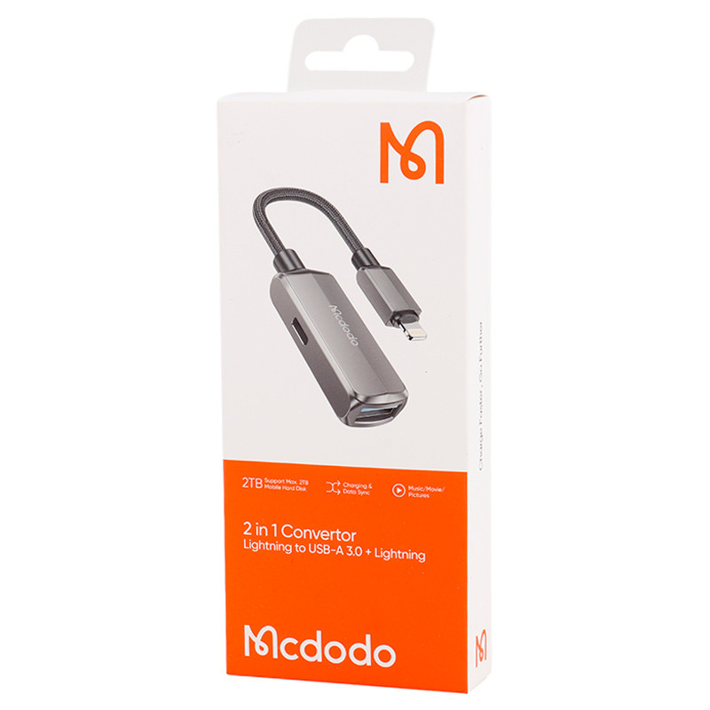 مبدل درگاه لایتنینگ و USB به کانکتور لایتنینگ مک دودو مدل CA-2690