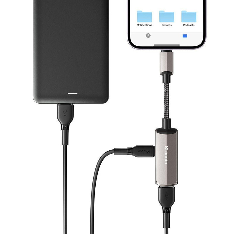 مبدل درگاه لایتنینگ و USB به کانکتور لایتنینگ مک دودو مدل CA-2690
