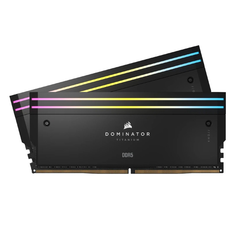 رم کامپیوتر DDR5 دو کاناله 7200 مگاهرتز CL34 کورسیر مدل Dominator Titanium RGB با ظرفیت 32 گیگابایت