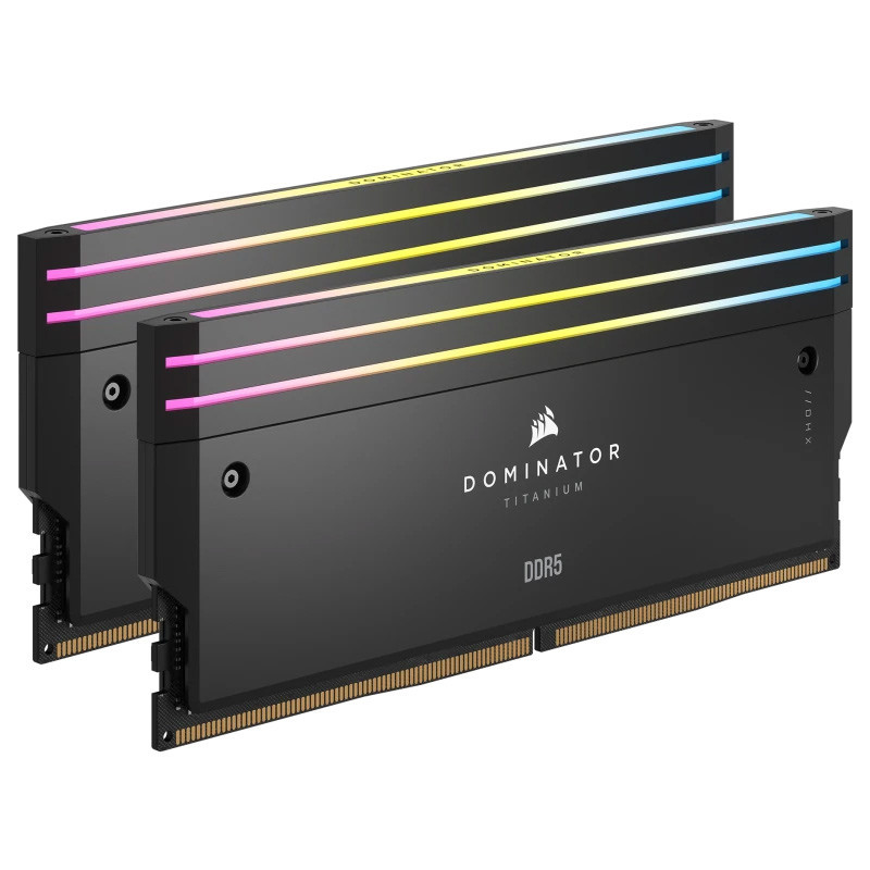 رم کامپیوتر DDR5 دو کاناله 7200 مگاهرتز CL34 کورسیر مدل Dominator Titanium RGB با ظرفیت 32 گیگابایت