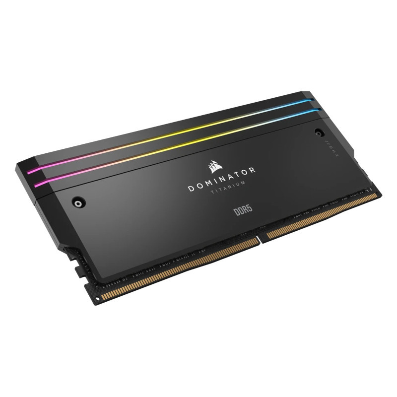 رم کامپیوتر DDR5 دو کاناله 7200 مگاهرتز CL34 کورسیر مدل Dominator Titanium RGB با ظرفیت 32 گیگابایت