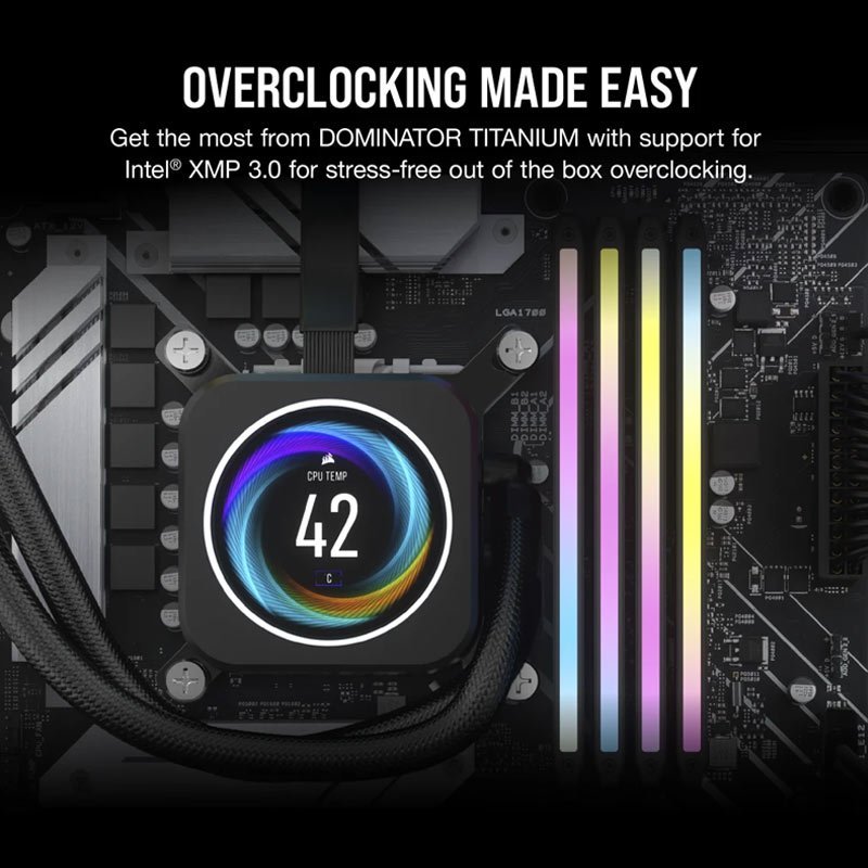 رم کامپیوتر DDR5 دو کاناله 7200 مگاهرتز CL34 کورسیر مدل Dominator Titanium RGB با ظرفیت 32 گیگابایت