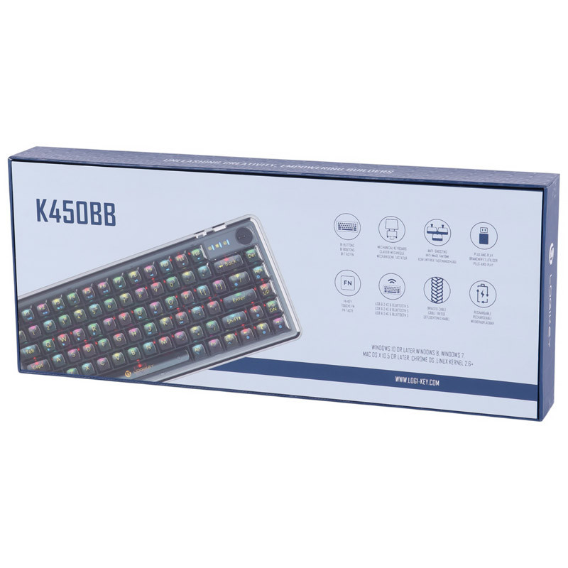 کیبورد بی سیم گیمینگ مکانیکال لاجی کی مدل K450BB