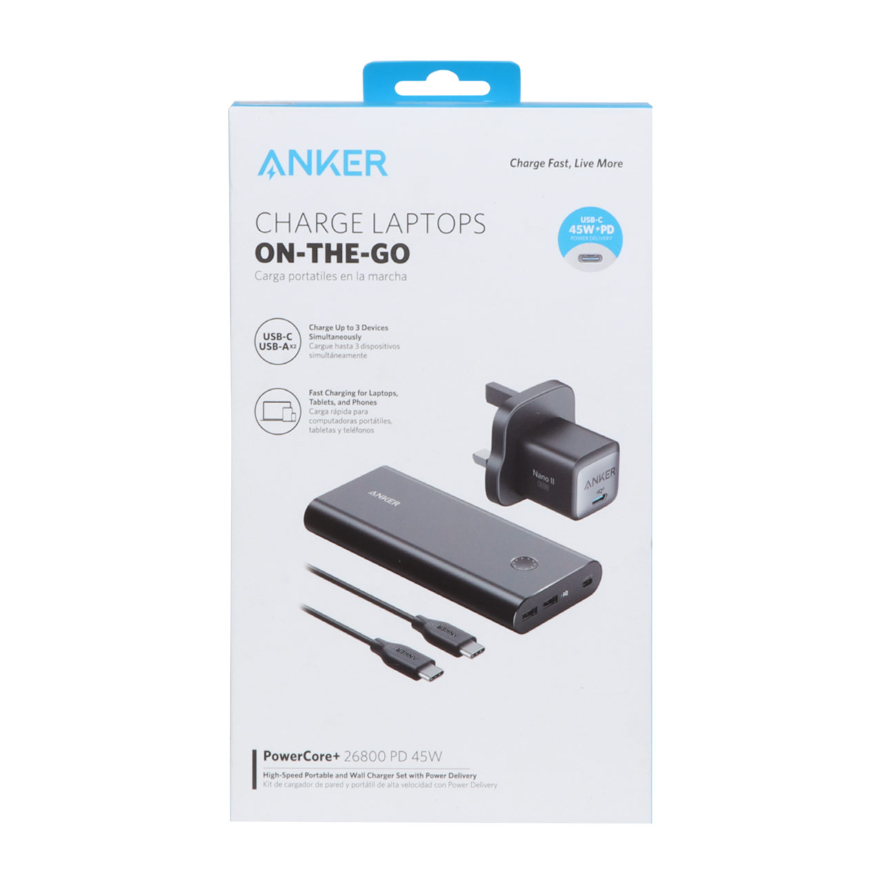 پاوربانک انكر مدل Anker ON THE GO B1376 با ظرفیت 26800 میلی‌آمپر ساعت به همراه با شارژر 30 واتی