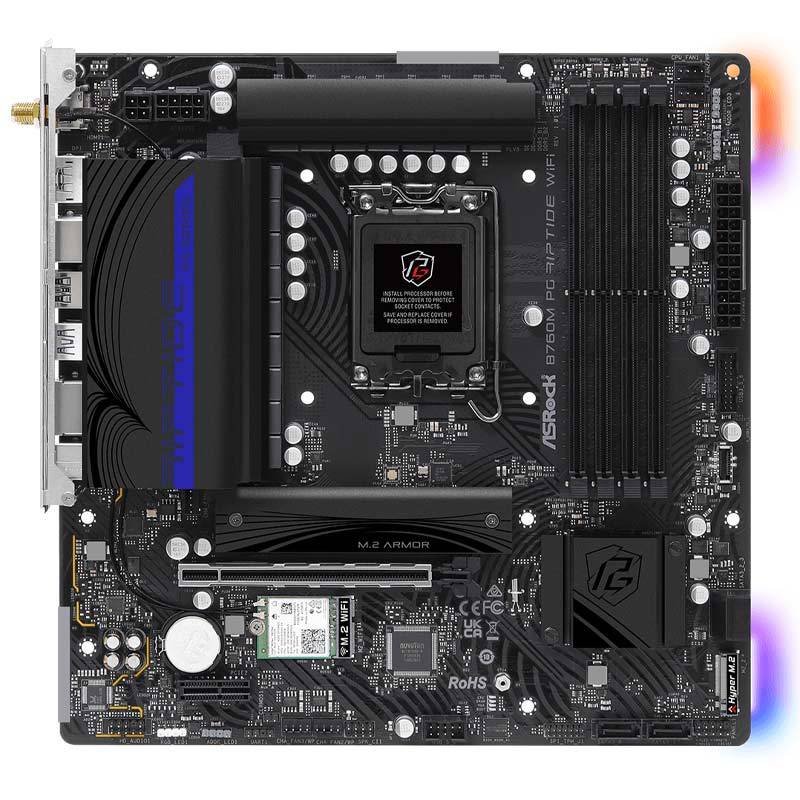 مادربرد ازراک مدل B760M PG Riptide WiFi DDR5 با سوکت پردازنده LGA 1700