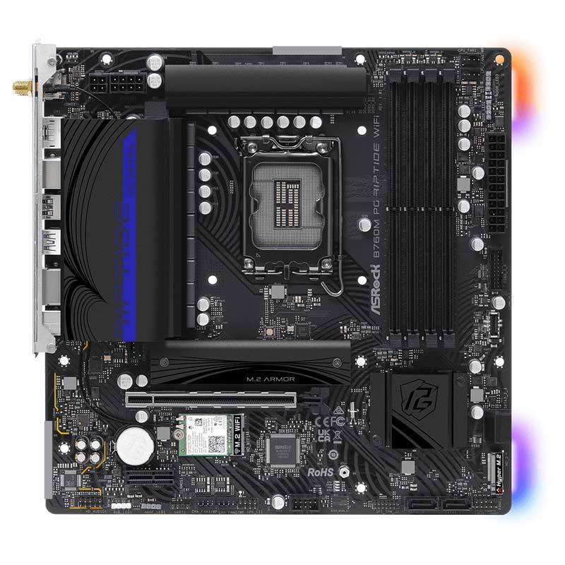 مادربرد ازراک مدل B760M PG Riptide WiFi DDR5 با سوکت پردازنده LGA 1700