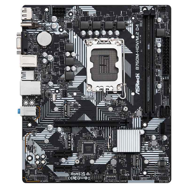 مادربرد ازراک مدل B760M-HDV/M.2 DDR4 با سوکت پردازنده LGA 1700