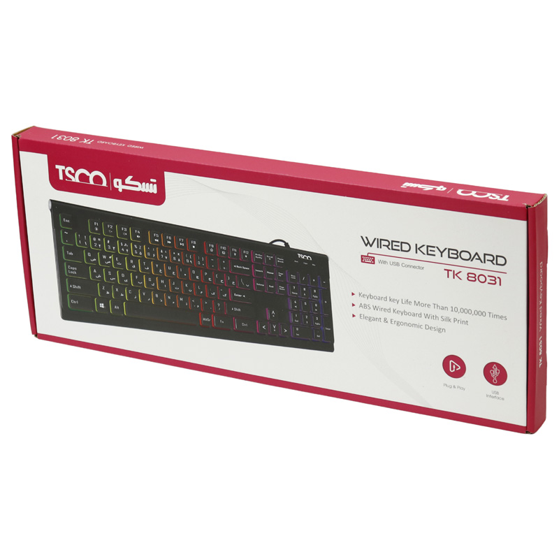 کیبورد با سیم تسکو مدل TK8031