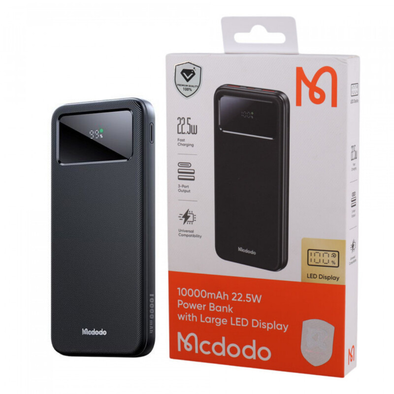 پاور بانک فست شارژ مک دودو مدل MC-422 QC PD 22.5W ظرفیت 10000 میلی آمپر ساعت