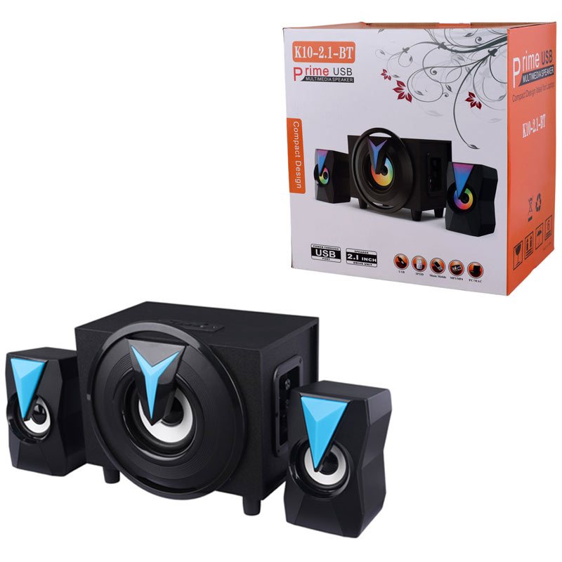 اسپیکر سه تکه بلوتوثی Prime مدل K10-2.1-BT به همراه ریموت کنترل