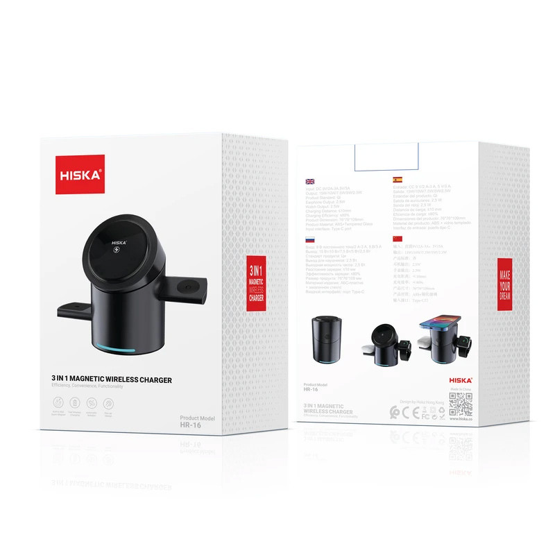 شارژر وایرلس و استند فست شارژ هیسکا مدل HR-16
