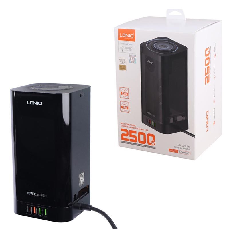 چند راهی برق الدینیو مدل SEW4485 با کابل 200 سانتی متری و 3 پورت USB و 1 عدد تایپ سی
