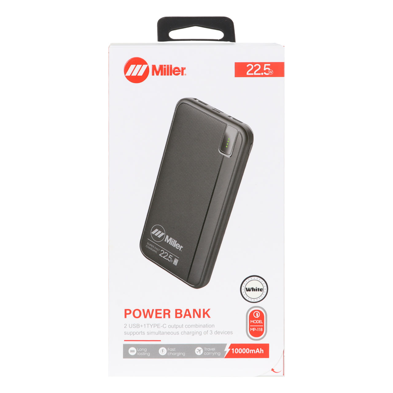 پاور بانک میلر مدل MP-118 22.5W ظرفیت 10000 میلی آمپر ساعت