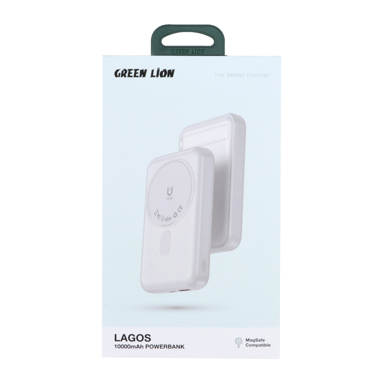پاوربانک گرین لاین مدل Lagos GNLAG10KPBWH 22.5W ظرفیت 10000 میلی آمپر ساعت