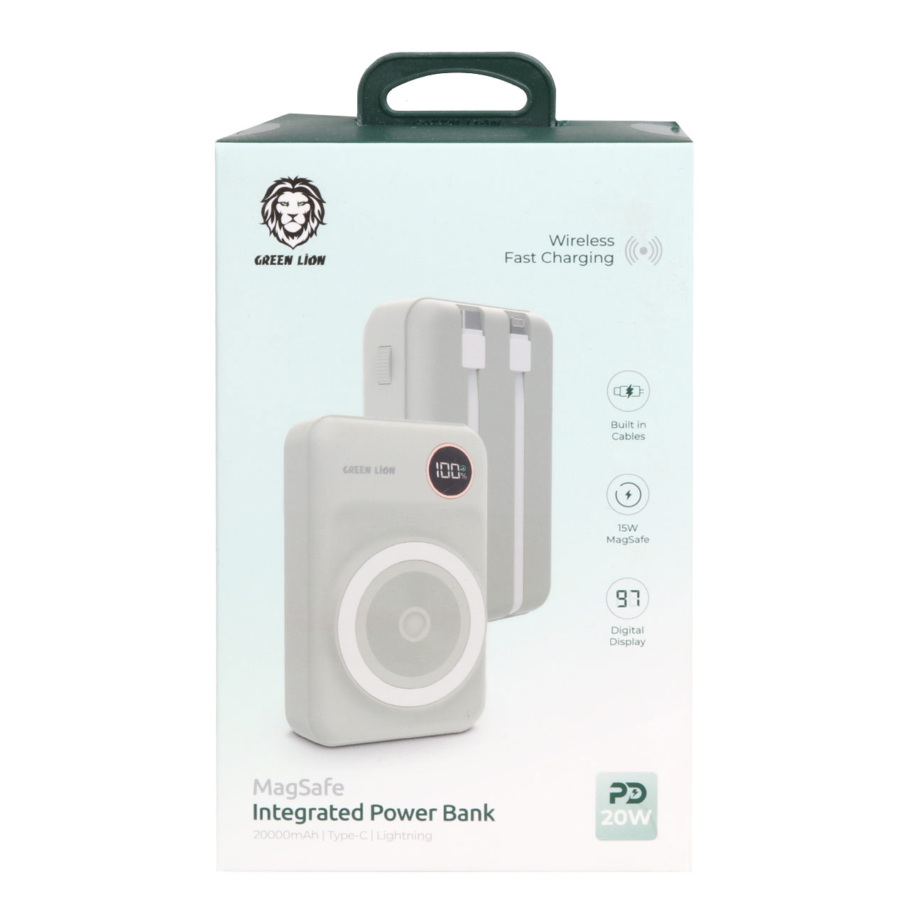 پاوربانک گرین لاین مدل GNM8GINPB20BG 20W ظرفیت 20000 میلی آمپر