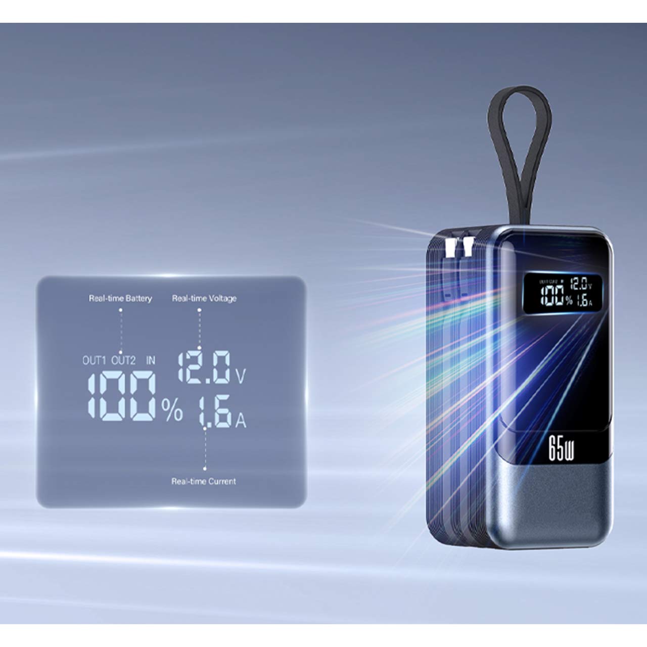 پاوربانک ریورسانگ مدل Phantom 65S PB120 ظرفیت 20000 میلی آمپر ساعت
