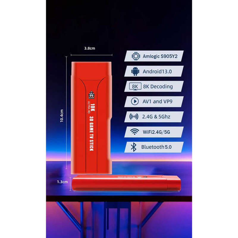 کنسول بازی گیم استیک مدل Game TV Stick G1 10K 16GB Dual به همراه دو دسته