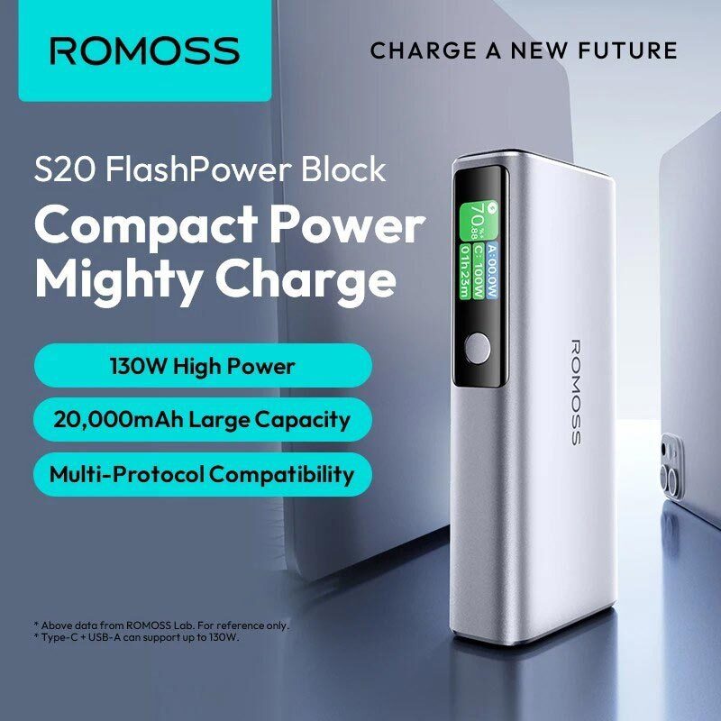 پاوربانک فست شارژ روموس مدل PPU20-128 PD 100W با ظرفیت 20000 میلی آمپر ساعت