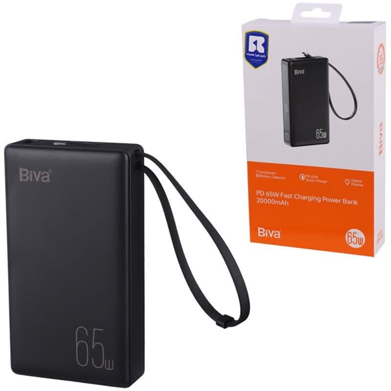 پاور بانک فست شارژ بیوا مدل BP-025 PD 65W با ظرفیت 20000 میلی آمپر ساعت
