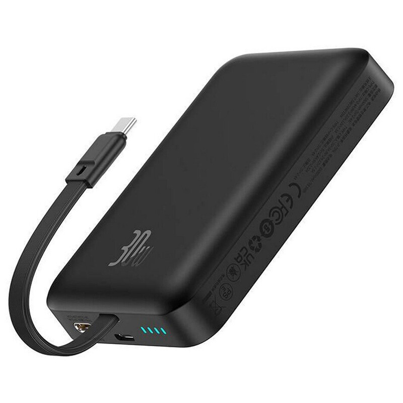 پاور بانک بی سیم فست شارژ باسئوس مدل Magnetic P1002210b113 PD 30W با ظرفیت 10000 میلی آمپر ساعت