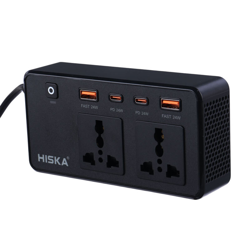 شارژر فندکی و چند راهی هیسکا مدل CH-5519 با حداکثر توان خروجی 200 وات