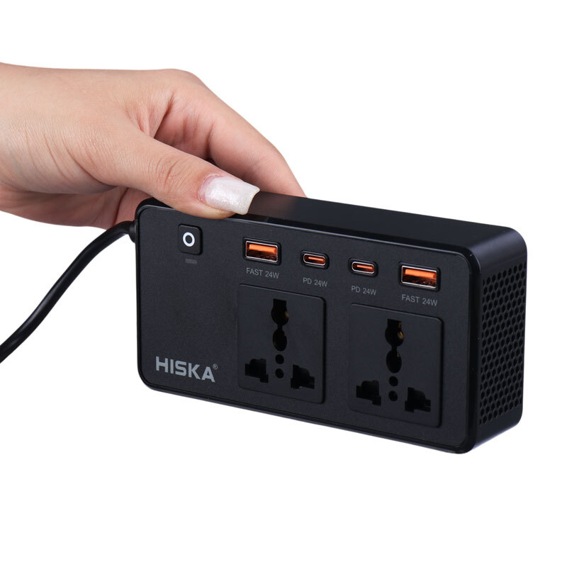 شارژر فندکی و چند راهی هیسکا مدل CH-5519 با حداکثر توان خروجی 200 وات