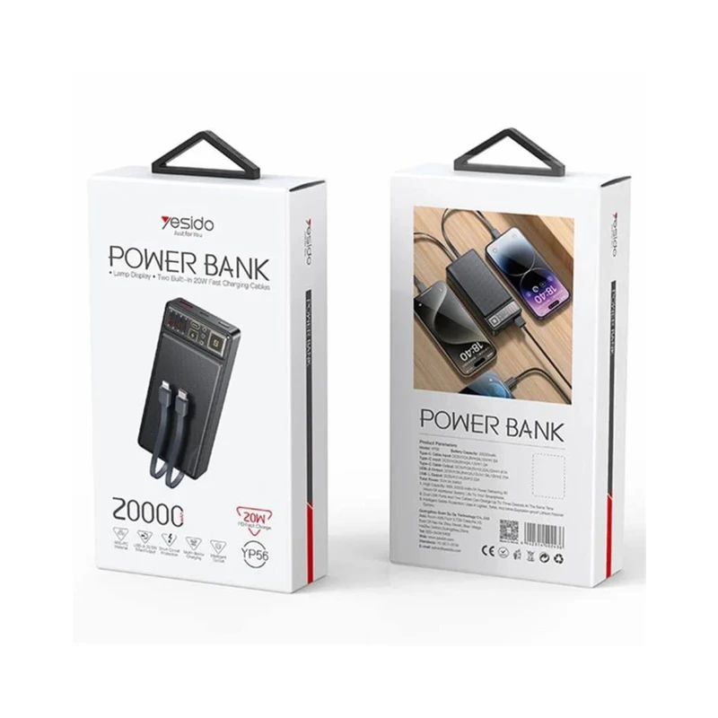 پاوربانک یسیدو مدل YP-56 ظرفیت 20000 میلی آمپر ساعت