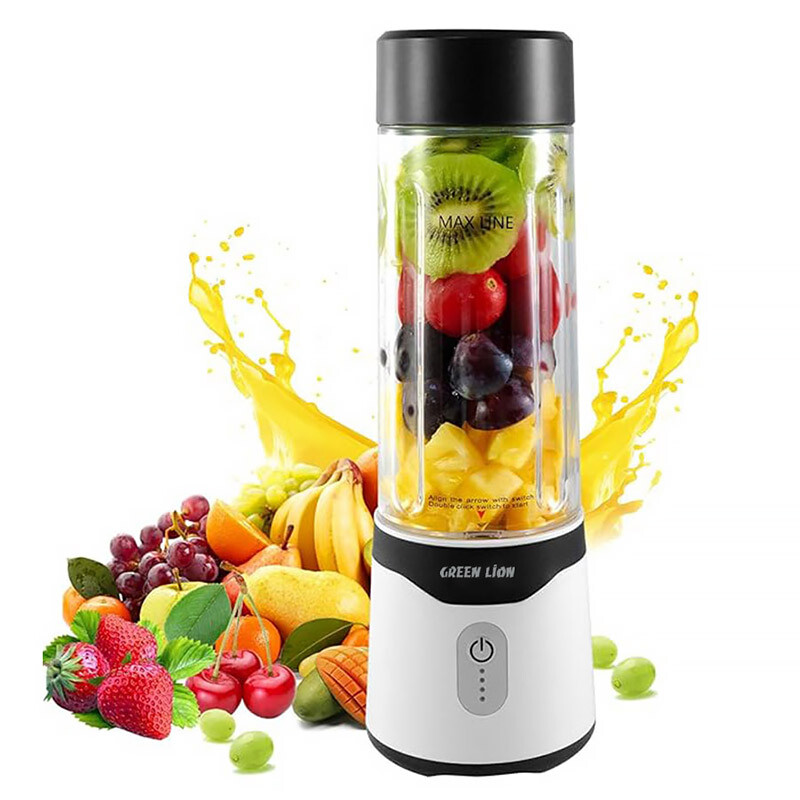مخلوط کن 2 عددی شارژی قابل حمل گرین لاین سری Mate Summer مدل GL-JU8 با ظرفیت 500ml و 350ml