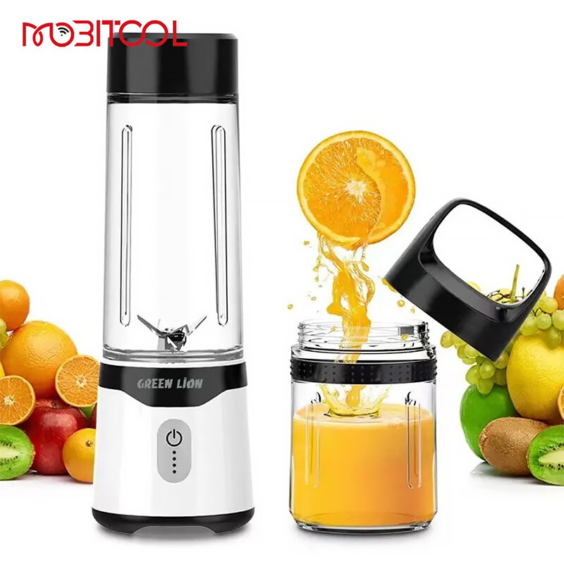 مخلوط کن 2 عددی شارژی قابل حمل گرین لاین سری Mate Summer مدل GL-JU8 با ظرفیت 500ml و 350ml