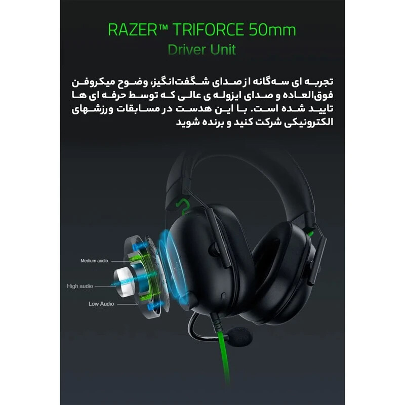هدست گیمینگ سیم دار ریزر مدل BlackShark V2 X White