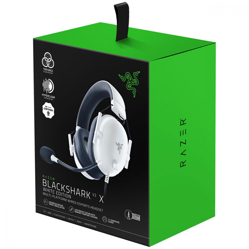 هدست گیمینگ سیم دار ریزر مدل BlackShark V2 X White