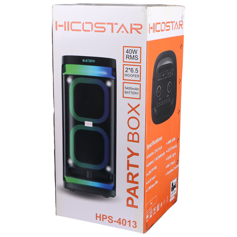 اسپیکر چمدانی بلوتوثی هایکو استار مدل Party Box HPS-4013 به همراه میکروفون و ریموت کنترل