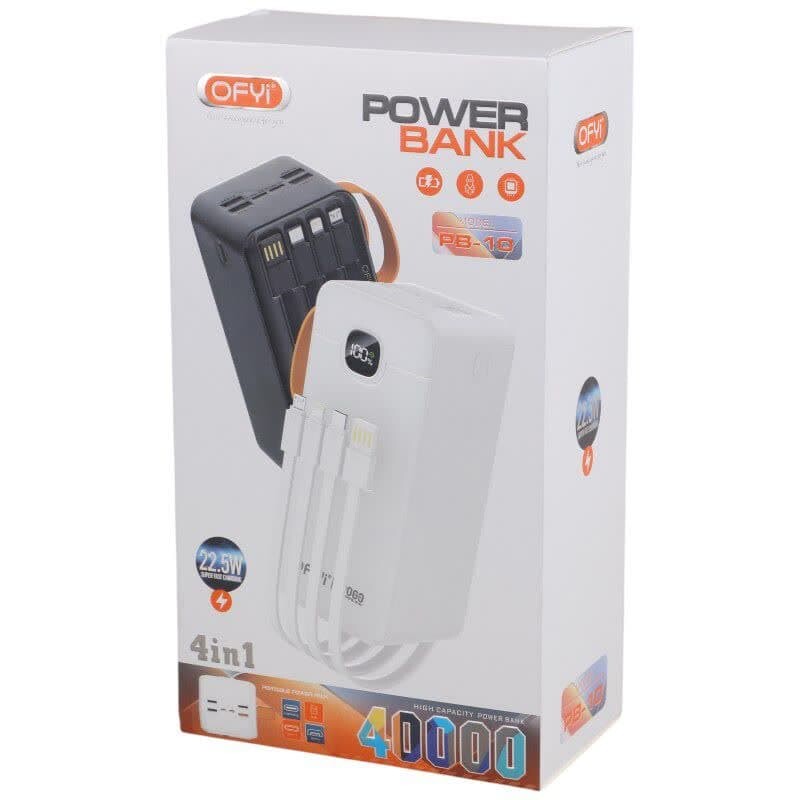 پاور بانک فست شارژ اوفی مدل PB-10 QC PD 22.5W ظرفیت 40000 میلی آمپر ساعت