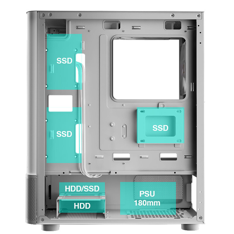 کیس کامپیوتر گیمینگ گیم دیاس سری ATLAS مدل E2 CG WH