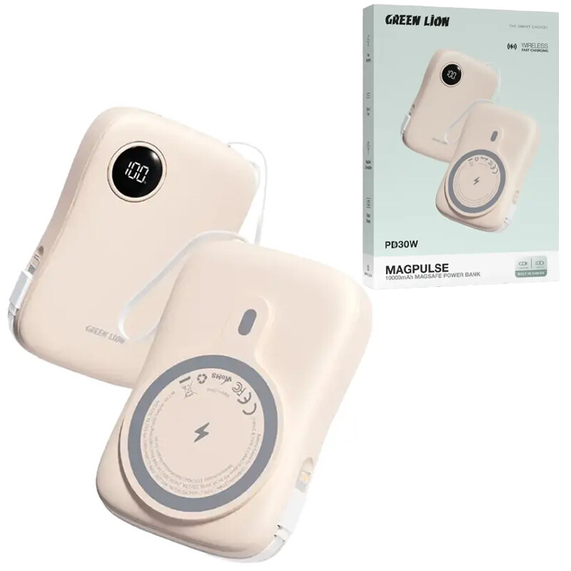 پاور بانک بی سیم فست شارژ گرین لاین مدل MagPulse GL-PX18 PD 30W ظرفیت 10000 میلی آمپر ساعت