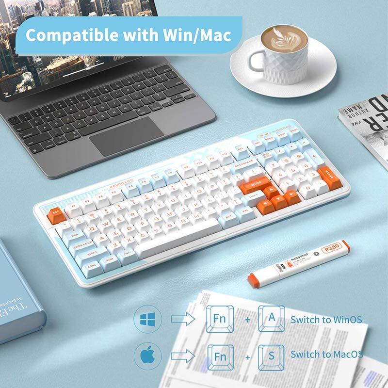 کیبورد بی سیم گیمینگ مدل KW99 با سوئیچ مکانیکال