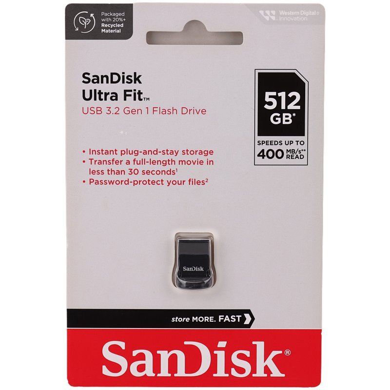 فلش مموری USB 3.2 سن دیسک مدل Ultra Fit با ظرفیت 512 گیگابایت