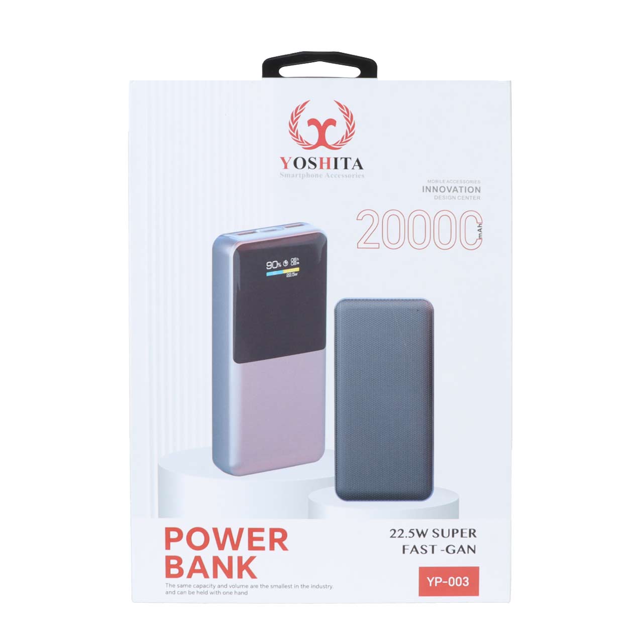 پاوربانک سوپر فست شارژ یوشیتا مدل YP-003 22.5W با ظرفیت 20000 میلی آمپرساعت