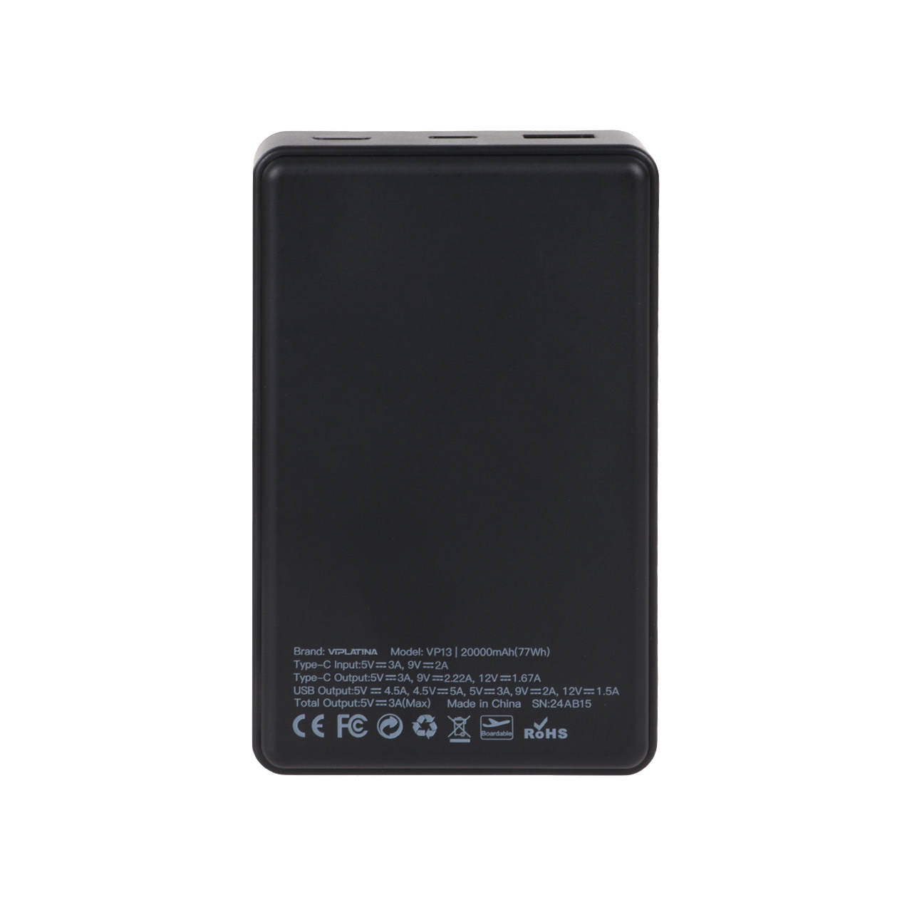 پاوربانک VIPLATINA مدل VP13 22.5W با ظرفیت 20000 میلی‌آمپر ساعت
